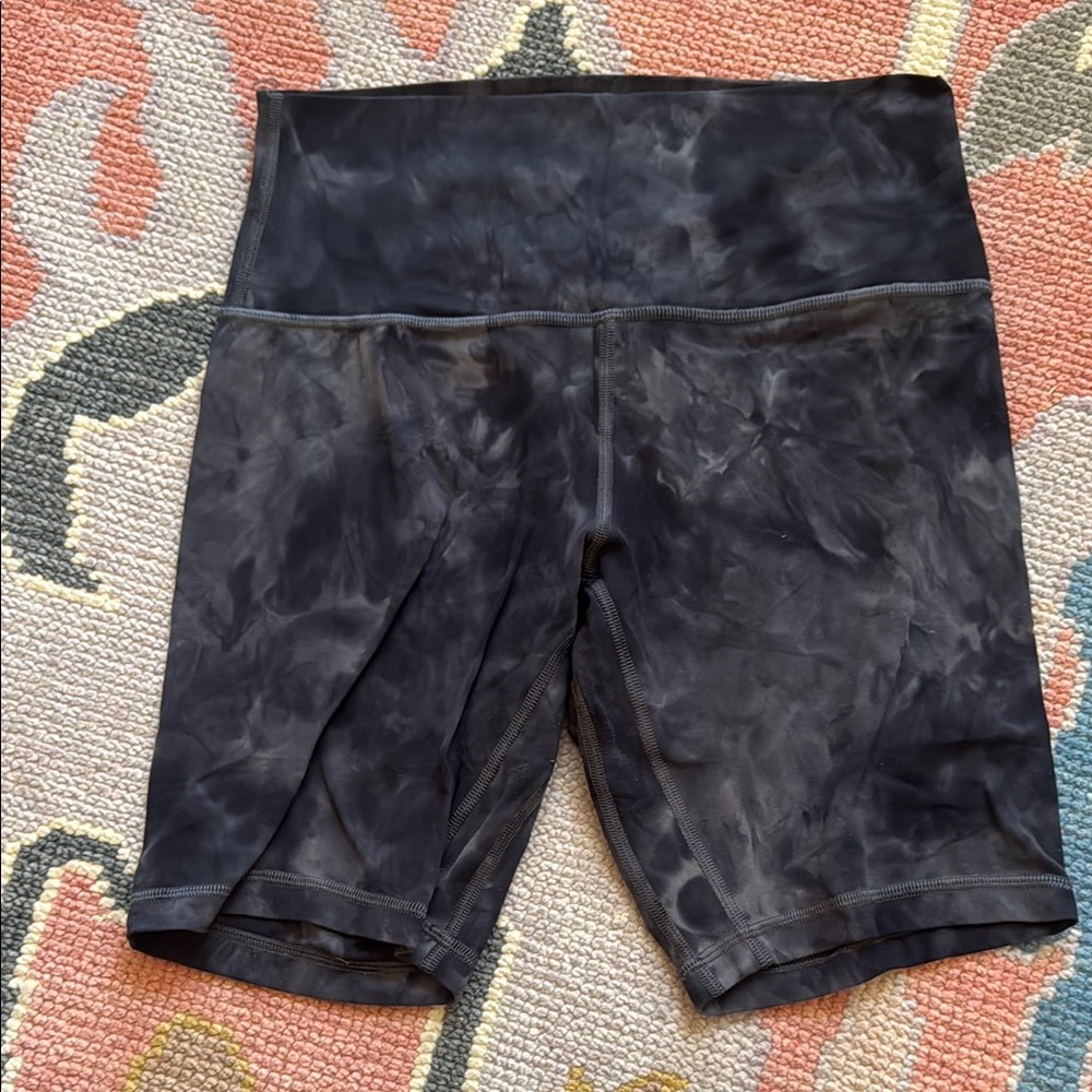 Lululemon High-Waist Tie-Dye Active Bike Shorts - Black